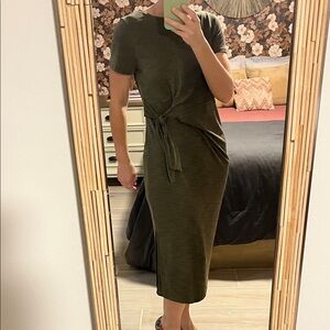 Nicole Miller Olive Tie-Front Midi Dress